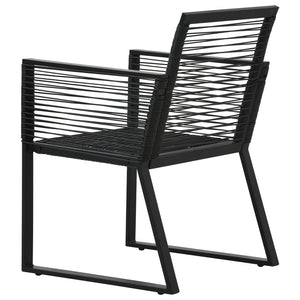 Σετ Τραπεζαρίας Εξωτερικού Χώρου 7 τεμ. Μαύρο από Ρατάν PVC - PAKOBAZAAR
