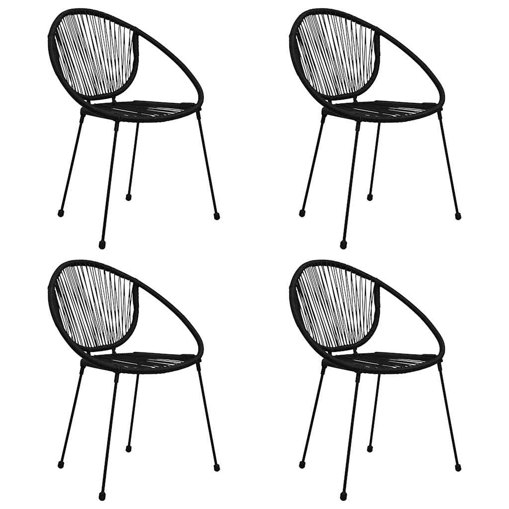 Σετ Τραπεζαρίας Εξωτερικού Χώρου 5 τεμ. Μαύρο από Ρατάν PVC - Pakobazaar