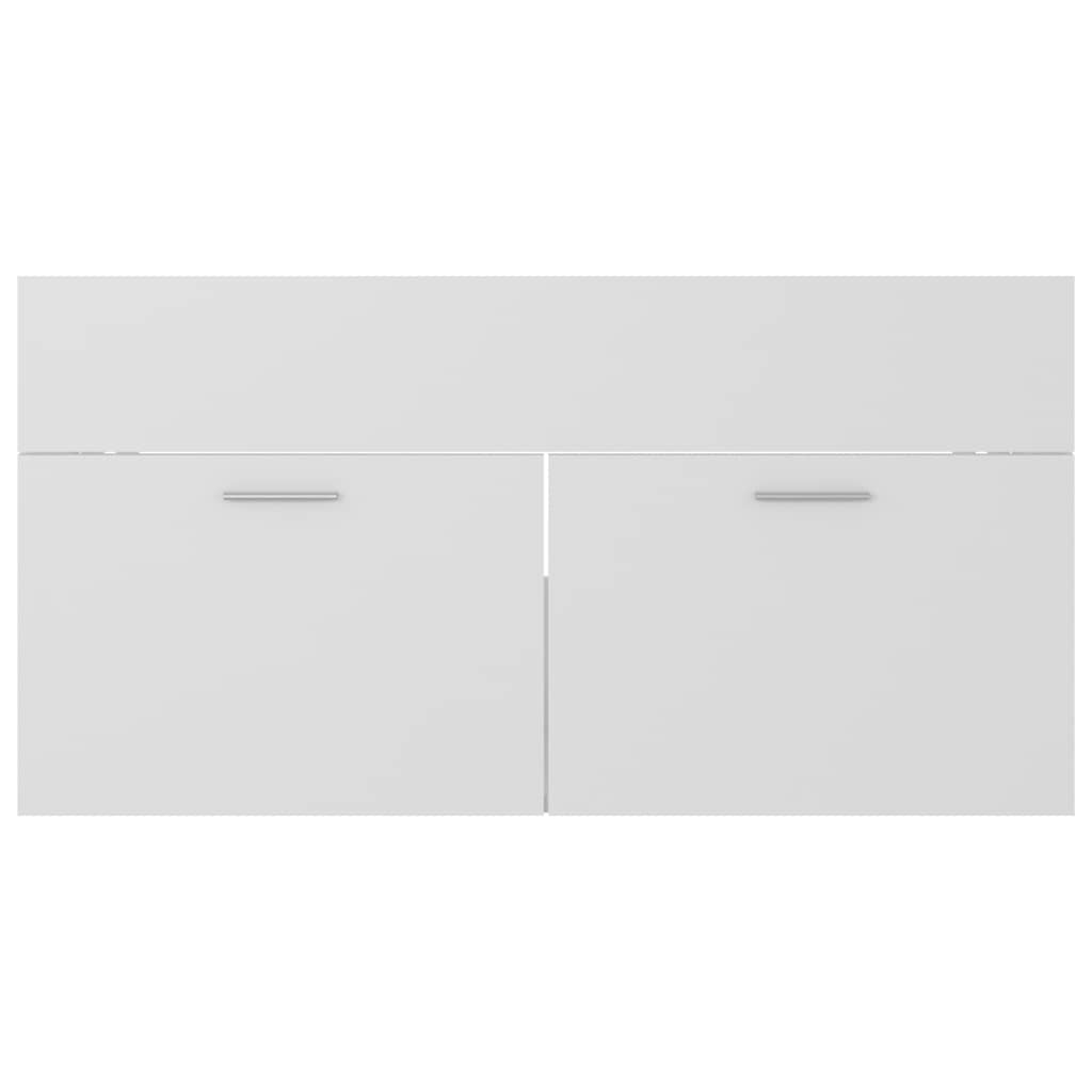 Σετ Επίπλων Μπάνιου 2 Τεμαχίων Λευκό από Επεξ. Ξύλο