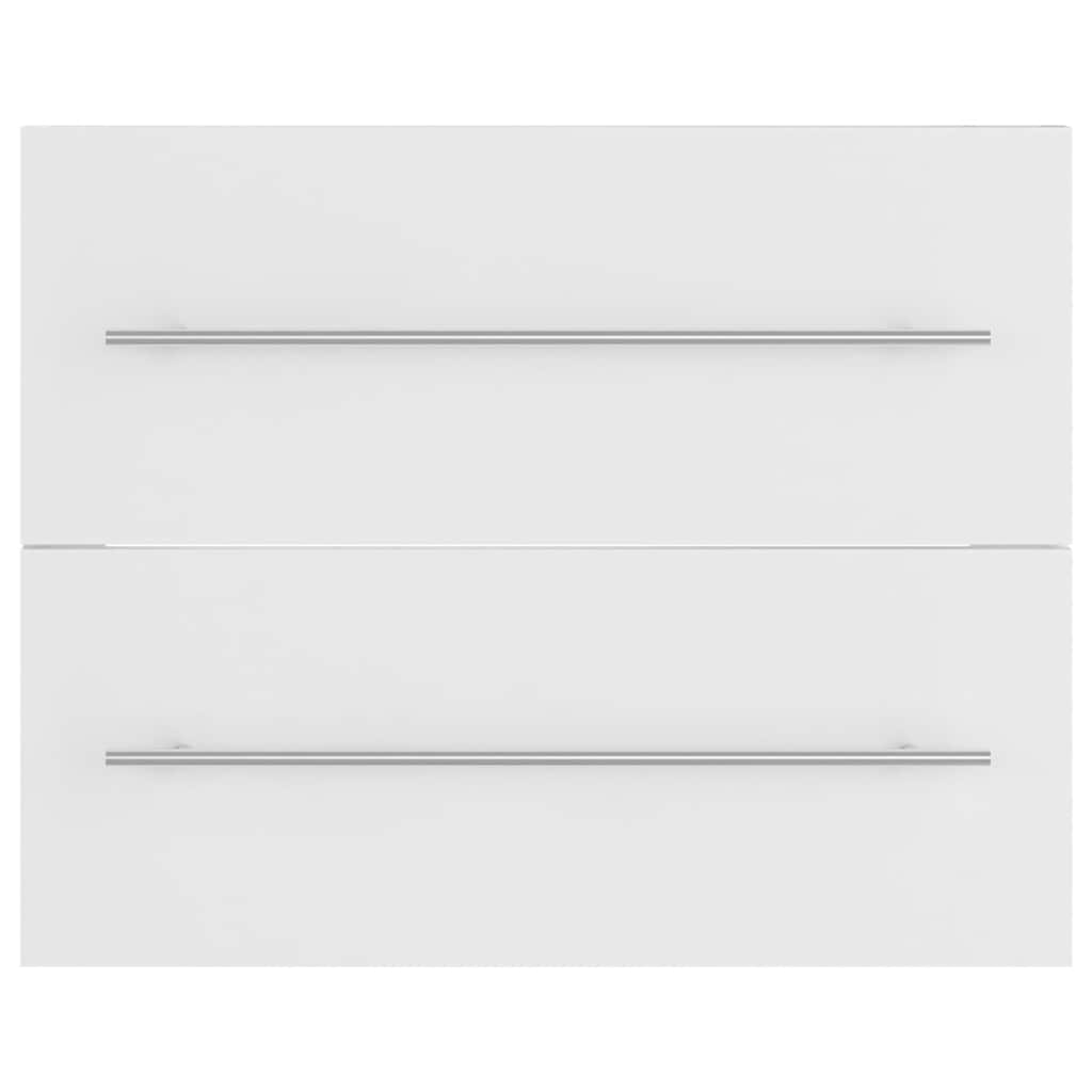 Σετ Επίπλων Μπάνιου 2 Τεμαχίων Λευκό από Επεξεργασμένο Ξύλο