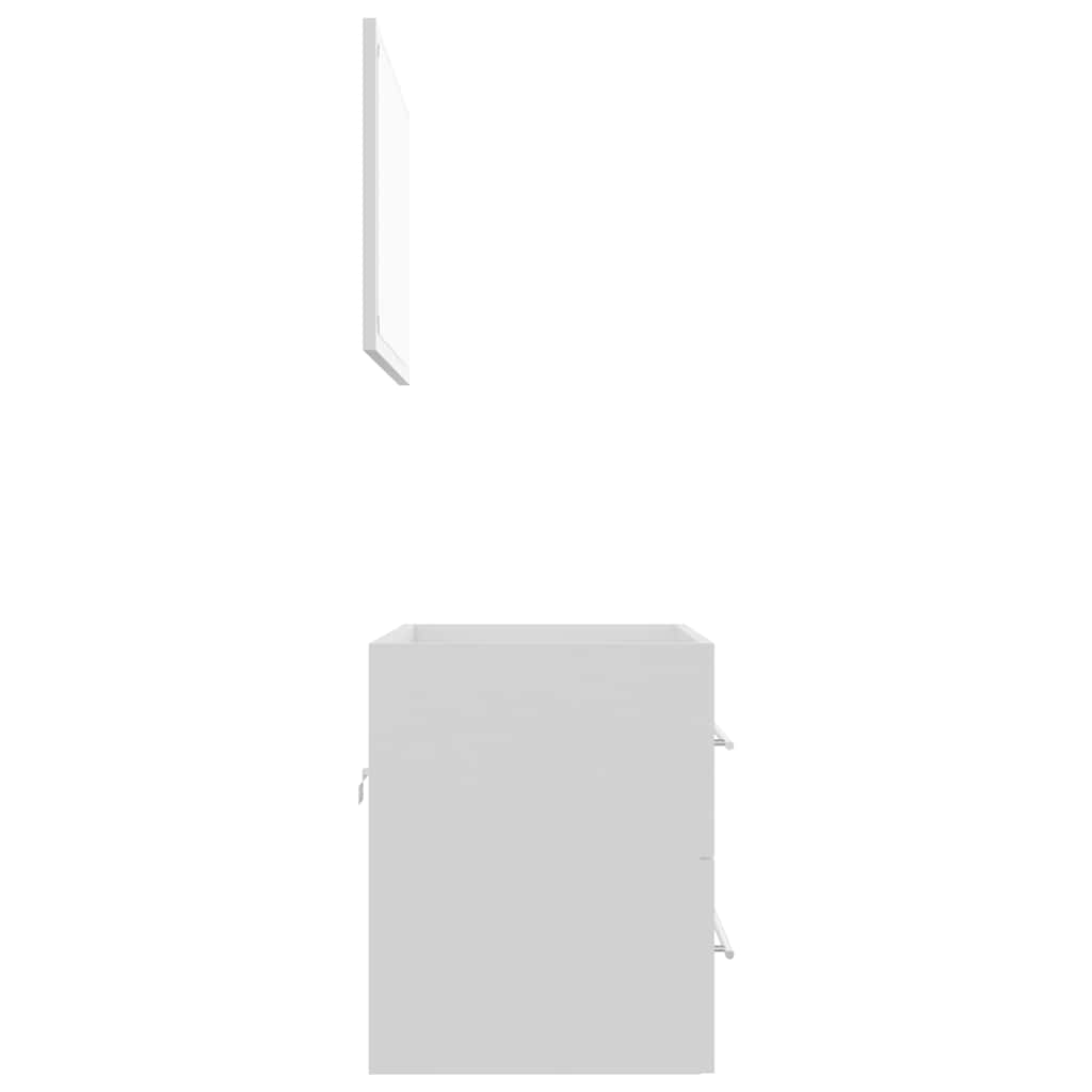 Σετ Επίπλων Μπάνιου 2 Τεμαχίων Λευκό από Επεξεργασμένο Ξύλο