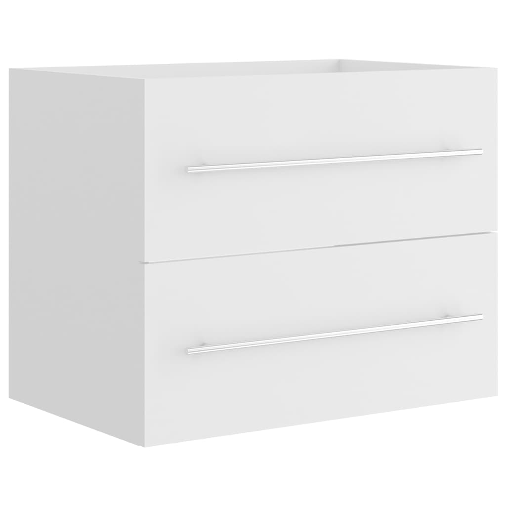 Σετ Επίπλων Μπάνιου 2 Τεμαχίων Λευκό από Επεξεργασμένο Ξύλο