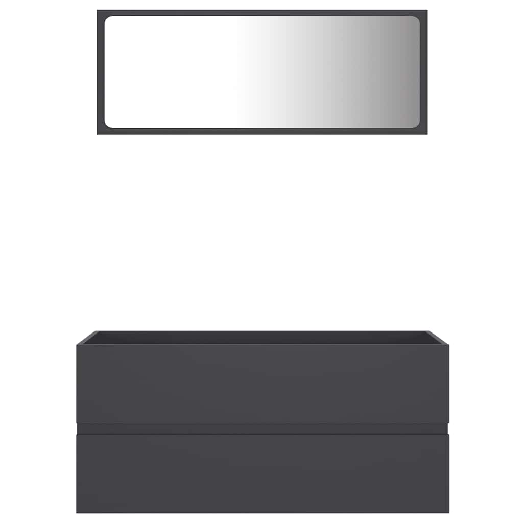 Σετ Επίπλων Μπάνιου 2 Τεμαχίων Γκρι από Μοριοσανίδα