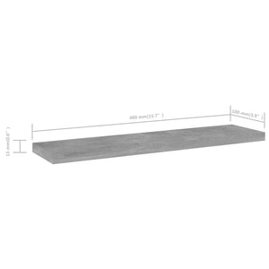Ράφια Βιβλιοθήκης 8 τεμ. Γκρι Σκυροδ. 40x10x1,5 εκ. Μοριοσανίδα