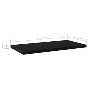 Ράφια Βιβλιοθήκης 4 τεμ. Μαύρα 40x20x1,5 εκ. από Επεξ.Ξύλο