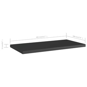 Ράφια Βιβλιοθήκης 4 τεμ. Γυαλ. Μαύρο 40x20x1,5 εκ. Μοριοσανίδα - Pakobazaar