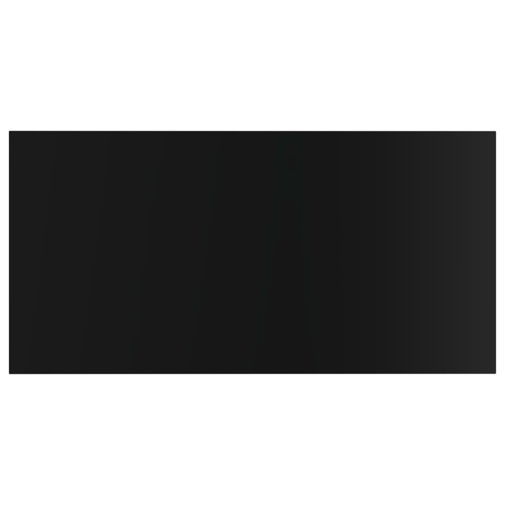 Ράφια Βιβλιοθήκης 8 τεμ. Γυαλ. Μαύρο 40x20x1,5 εκ. Μοριοσανίδα - Pakobazaar