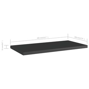 Ράφια Βιβλιοθήκης 8 τεμ. Γυαλ. Μαύρο 40x20x1,5 εκ. Μοριοσανίδα - Pakobazaar
