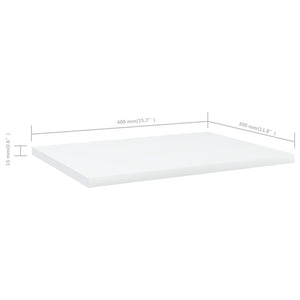 Ράφια Βιβλιοθήκης 4 τεμ. Λευκά 40x30x1,5 εκ. από Επεξ.Ξύλο - Pakobazaar