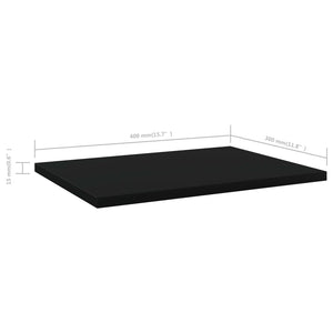 Ράφια Βιβλιοθήκης 4 τεμ. Μαύρα 40x30x1,5 εκ. από Επεξ.Ξύλο - Pakobazaar