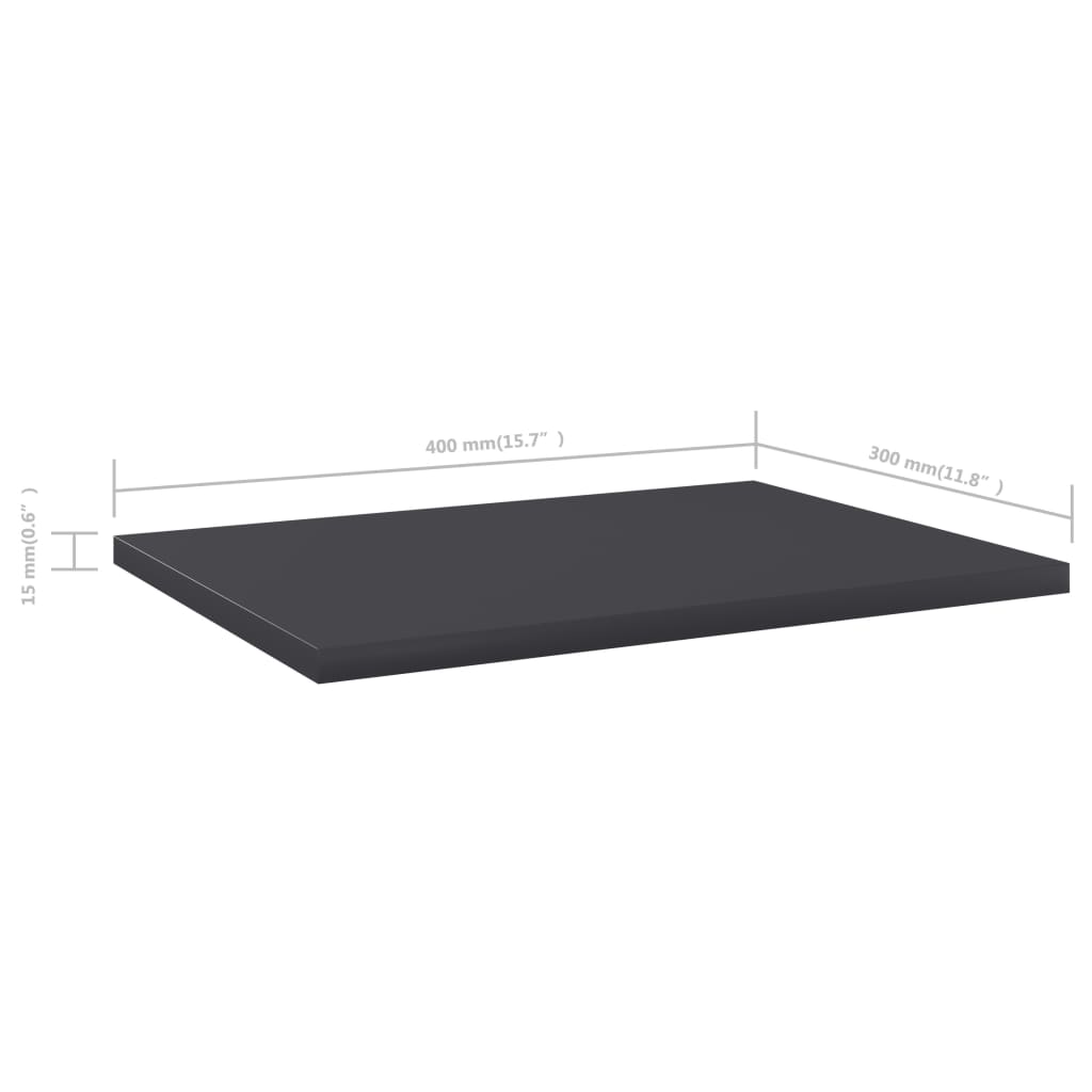 Ράφια Βιβλιοθήκης 8 τεμ. Γκρι 40x30x1,5 εκ. από Μοριοσανίδα