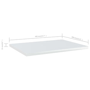 Ράφια Βιβλιοθήκης 8 τεμ. Γυαλ. Λευκό 40x30x1,5 εκ. Μοριοσανίδα