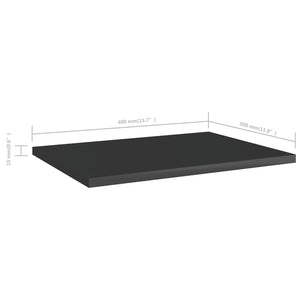 Ράφια Βιβλιοθήκης 8 τεμ. Γυαλ. Μαύρο 40x30x1,5 εκ. Μοριοσανίδα