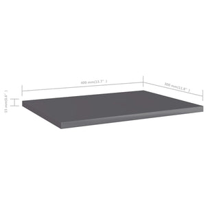 Ράφια Βιβλιοθήκης 4 τεμ. Γυαλ. Γκρι 40x30x1,5 εκ. Μοριοσανίδα - Pakobazaar