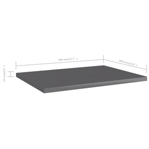 Ράφια Βιβλιοθήκης 8 τεμ. Γυαλ. Γκρι 40x30x1,5 εκ. Επεξ.Ξύλο - Pakobazaar