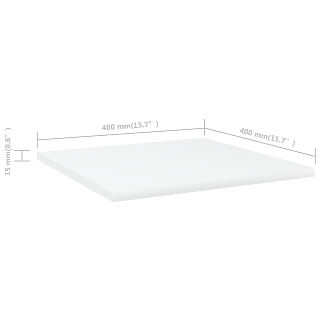 Ράφια Βιβλιοθήκης 8 τεμ. Λευκά 40x40x1,5 εκ. από Μοριοσανίδα