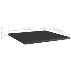 Ράφια Βιβλιοθήκης 4 τεμ. Γυαλ. Μαύρο 40x40x1,5 εκ. Μοριοσανίδα