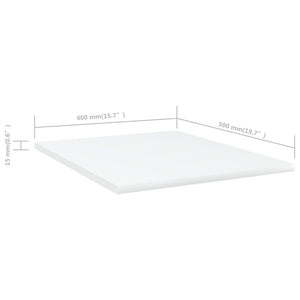 Ράφια Βιβλιοθήκης 8 τεμ. Λευκά 40x50x1,5 εκ. από Μοριοσανίδα - Pakobazaar
