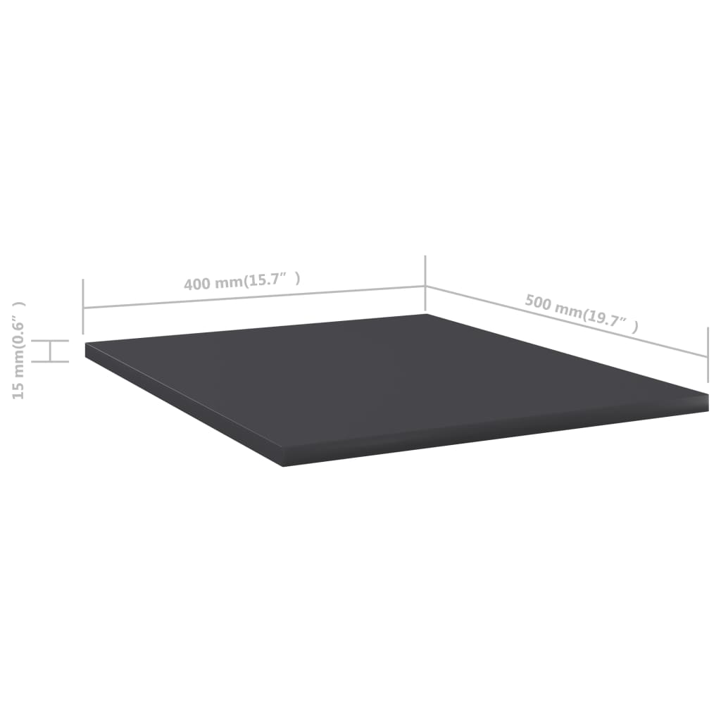 Ράφια Βιβλιοθήκης 8 τεμ. Γκρι 40x50x1,5 εκ. από Επεξ. Ξύλο
