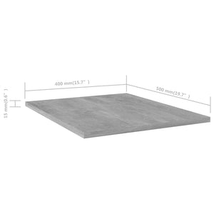 Ράφια Βιβλιοθήκης 4 τεμ. Γκρι Σκυροδ. 40x50x1,5 εκ. Μοριοσανίδα