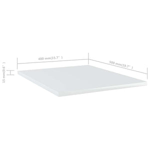 Ράφια Βιβλιοθήκης 4 τεμ. Γυαλ. Λευκό 40x50x1,5 εκ. Επεξ.Ξύλο