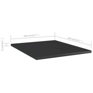 Ράφια Βιβλιοθήκης 8 τεμ. Γυαλ. Μαύρο 40x50x1,5 εκ. Επεξ.Ξύλο