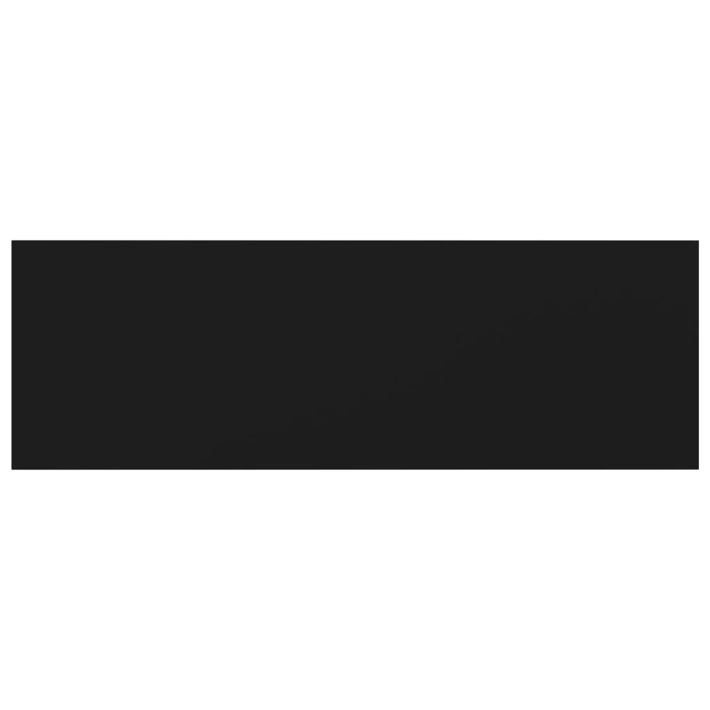 Ράφια Βιβλιοθήκης 8 τεμ. Μαύρα 60x20x1,5 εκ. από Μοριοσανίδα - Pakobazaar