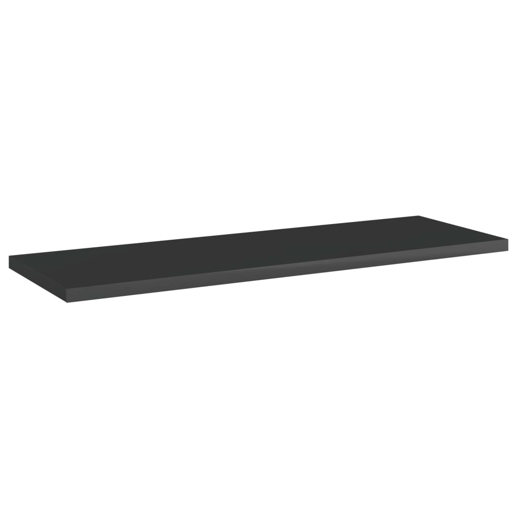 Ράφια Βιβλιοθήκης 8 τεμ. Γυαλ. Μαύρο 60x20x1,5 εκ. Μοριοσανίδα