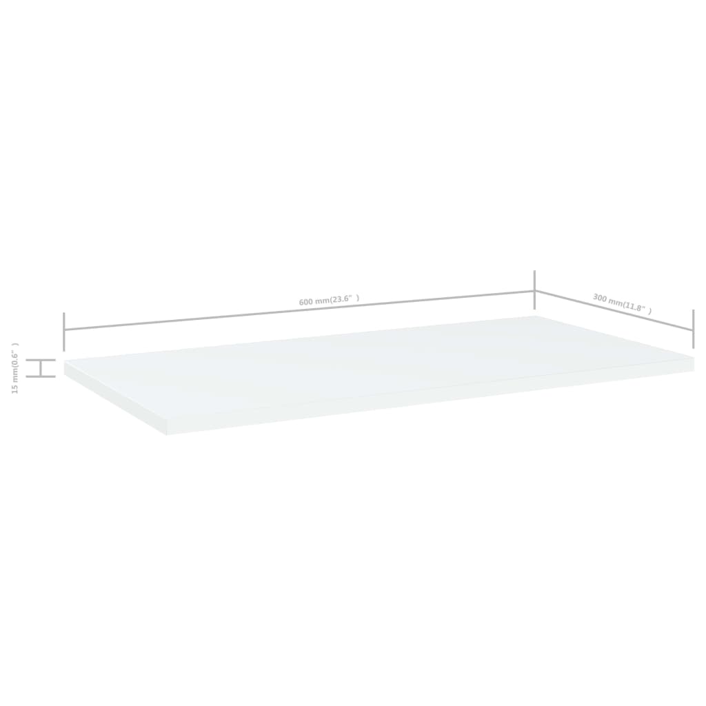 Ράφια Βιβλιοθήκης 4 τεμ. Λευκά 60x30x1,5 εκ. από Μοριοσανίδα - Pakobazaar