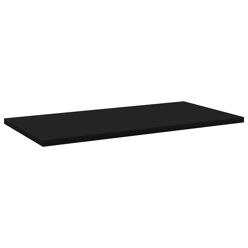 Ράφια Βιβλιοθήκης 4 τεμ. Μαύρα 60x30x1,5 εκ. από Μοριοσανίδα