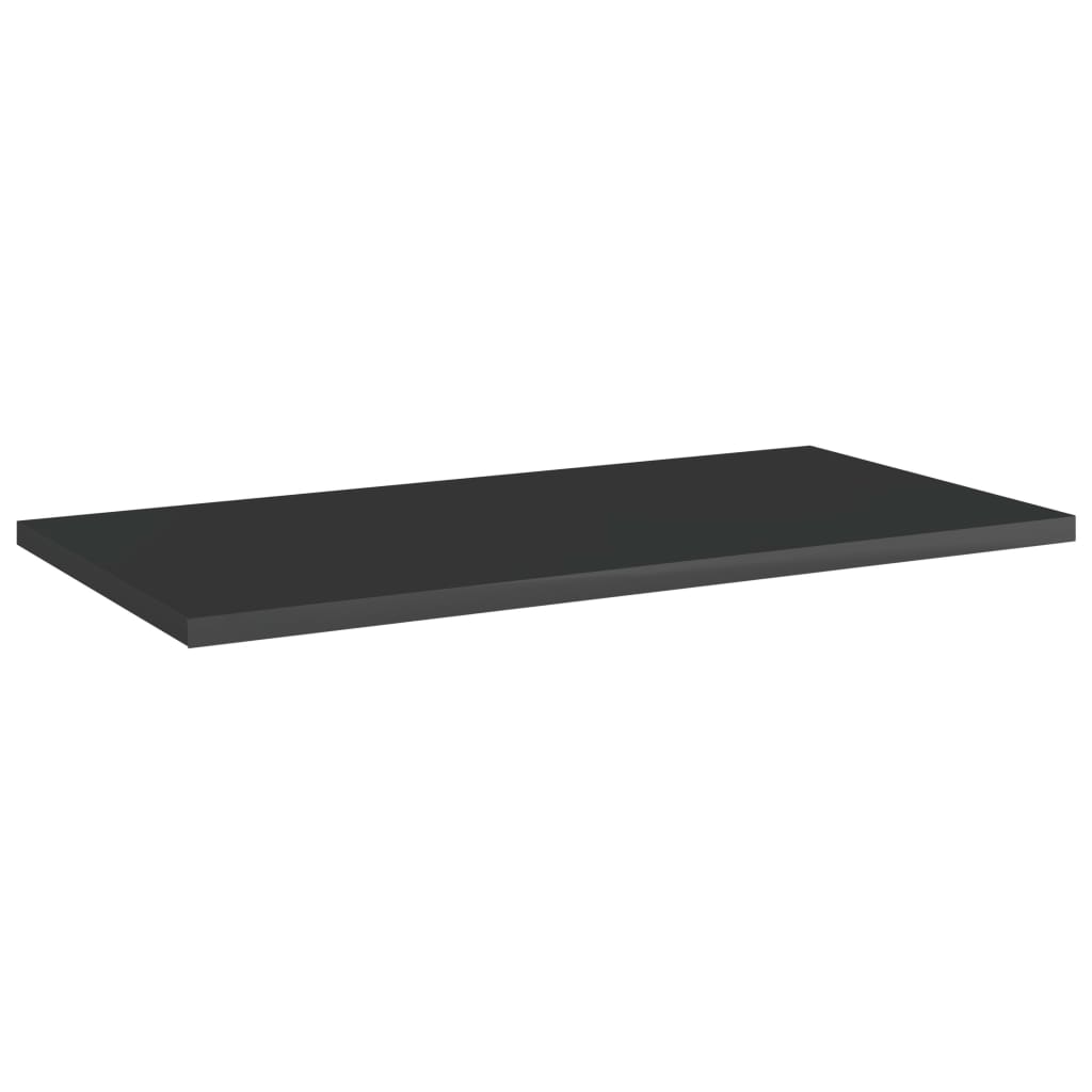 Ράφια Βιβλιοθήκης 4 τεμ. Γυαλ. Μαύρο 60x30x1,5 εκ. Μοριοσανίδα - Pakobazaar