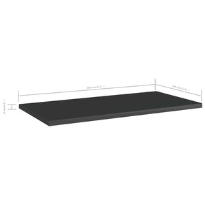 Ράφια Βιβλιοθήκης 4 τεμ. Γυαλ. Μαύρο 60x30x1,5 εκ. Μοριοσανίδα - Pakobazaar