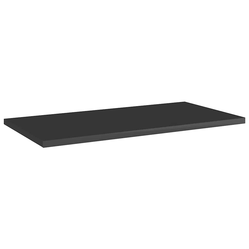 Ράφια Βιβλιοθήκης 8 τεμ. Γυαλ. Μαύρο 60x30x1,5 εκ. Μοριοσανίδα