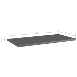 Ράφια Βιβλιοθήκης 4 τεμ. Γυαλ. Γκρι 60x30x1,5 εκ. Μοριοσανίδα - Pakobazaar