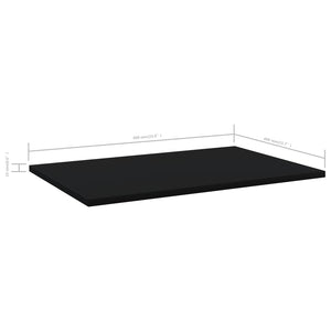 Ράφια Βιβλιοθήκης 4 τεμ. Μαύρα 60x40x1,5 εκ. από Μοριοσανίδα