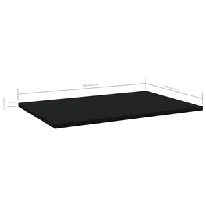 Ράφια Βιβλιοθήκης 8 τεμ. Μαύρα 60x40x1,5 εκ. από Μοριοσανίδα