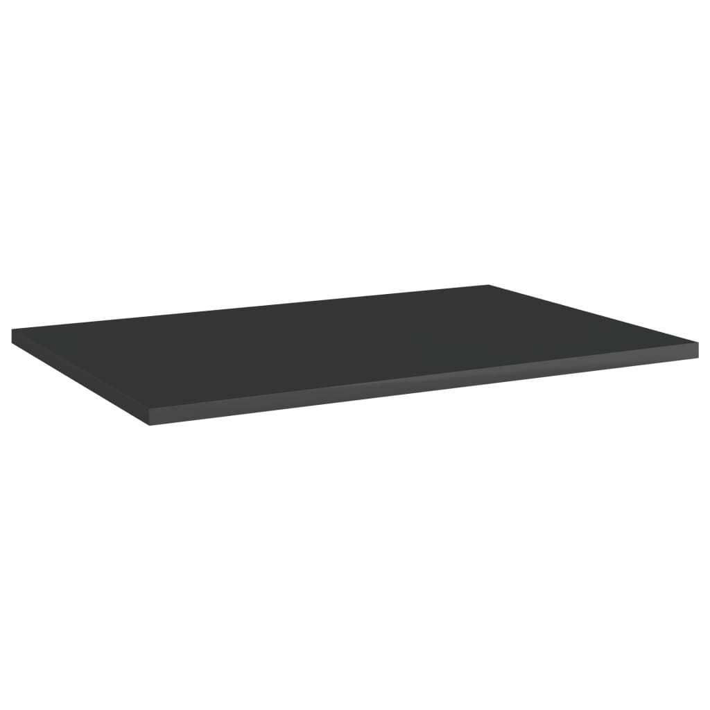 Ράφια Βιβλιοθήκης 8 τεμ. Γυαλ. Μαύρο 60x40x1,5 εκ. Μοριοσανίδα