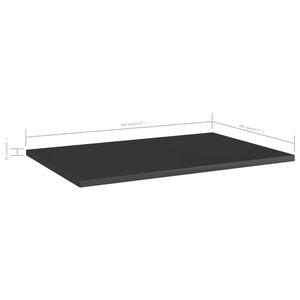 Ράφια Βιβλιοθήκης 8 τεμ. Γυαλ. Μαύρο 60x40x1,5 εκ. Μοριοσανίδα