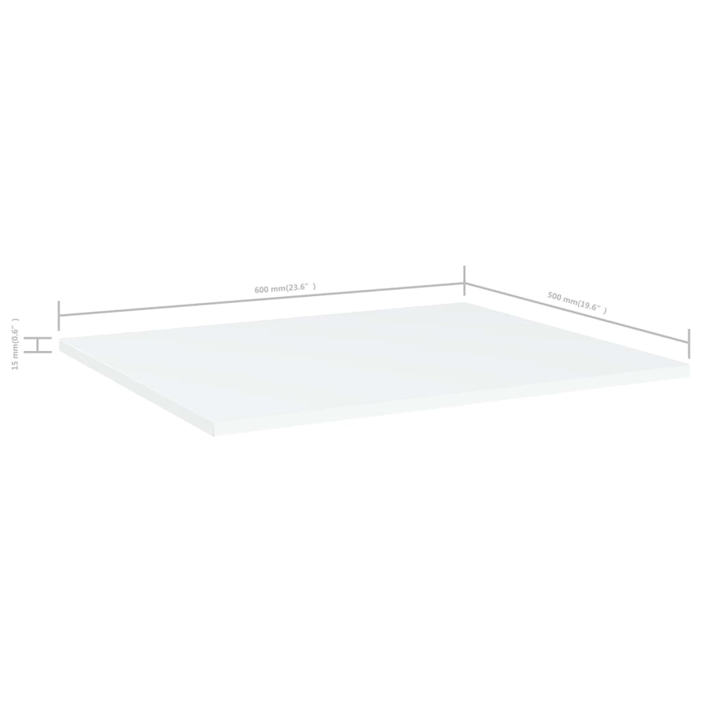 Ράφια Βιβλιοθήκης 4 τεμ. Λευκά 60x50x1,5 εκ. από Επεξ. Ξύλο
