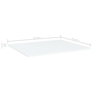 Ράφια Βιβλιοθήκης 4 τεμ. Λευκά 60x50x1,5 εκ. από Επεξ. Ξύλο