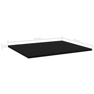 Ράφια Βιβλιοθήκης 4 τεμ. Μαύρα 60x50x1,5 εκ. από Επεξ. Ξύλο