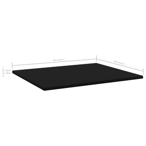 Ράφια Βιβλιοθήκης 8 τεμ. Μαύρα 60x50x1,5 εκ. από Μοριοσανίδα