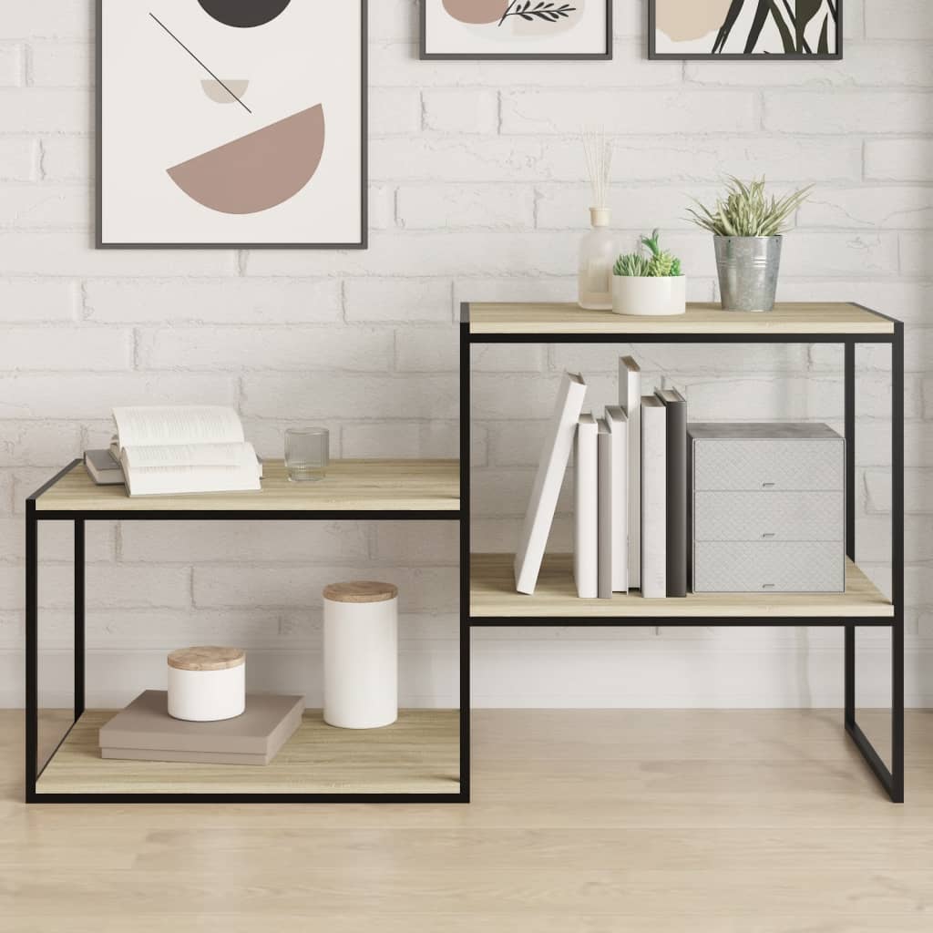 Ράφια Βιβλιοθήκης 8 τεμ. Sonoma Δρυς 60x50x1,5 εκ. Μοριοσανίδα