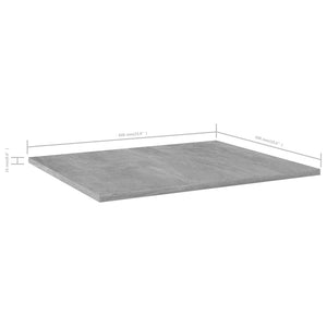 Ράφια Βιβλιοθήκης 8 τεμ. Γκρι Σκυροδ. 60x50x1,5 εκ. Μοριοσανίδα