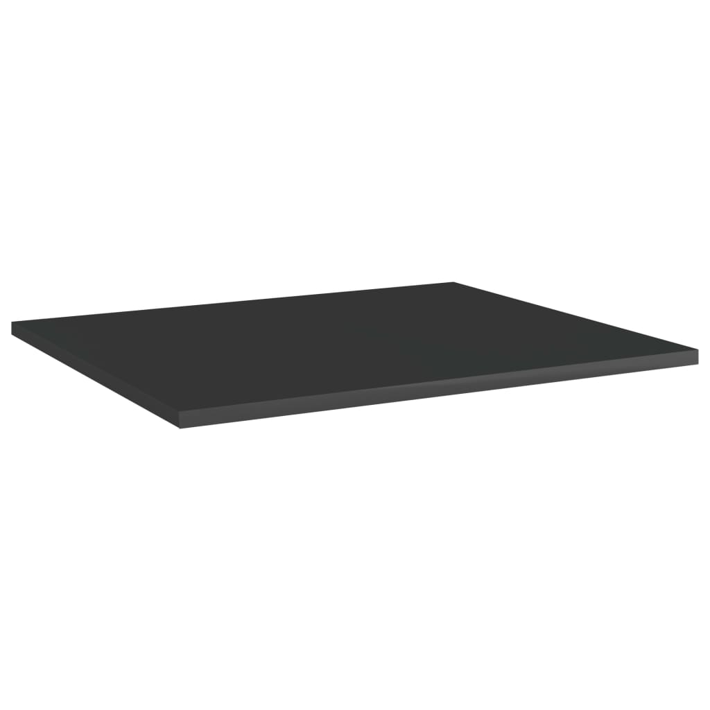 Ράφια Βιβλιοθήκης 8 τεμ. Γυαλ. Μαύρο 60x50x1,5 εκ. Επεξ. Ξύλο - Pakobazaar
