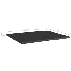 Ράφια Βιβλιοθήκης 8 τεμ. Γυαλ. Μαύρο 60x50x1,5 εκ. Επεξ. Ξύλο - Pakobazaar