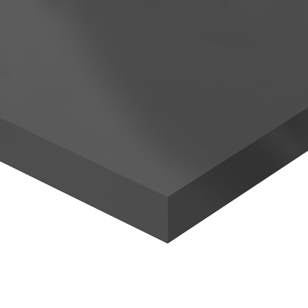 Ράφια Βιβλιοθήκης 8 τεμ. Γυαλ. Γκρι 80x20x1,5 εκ. Μοριοσανίδα