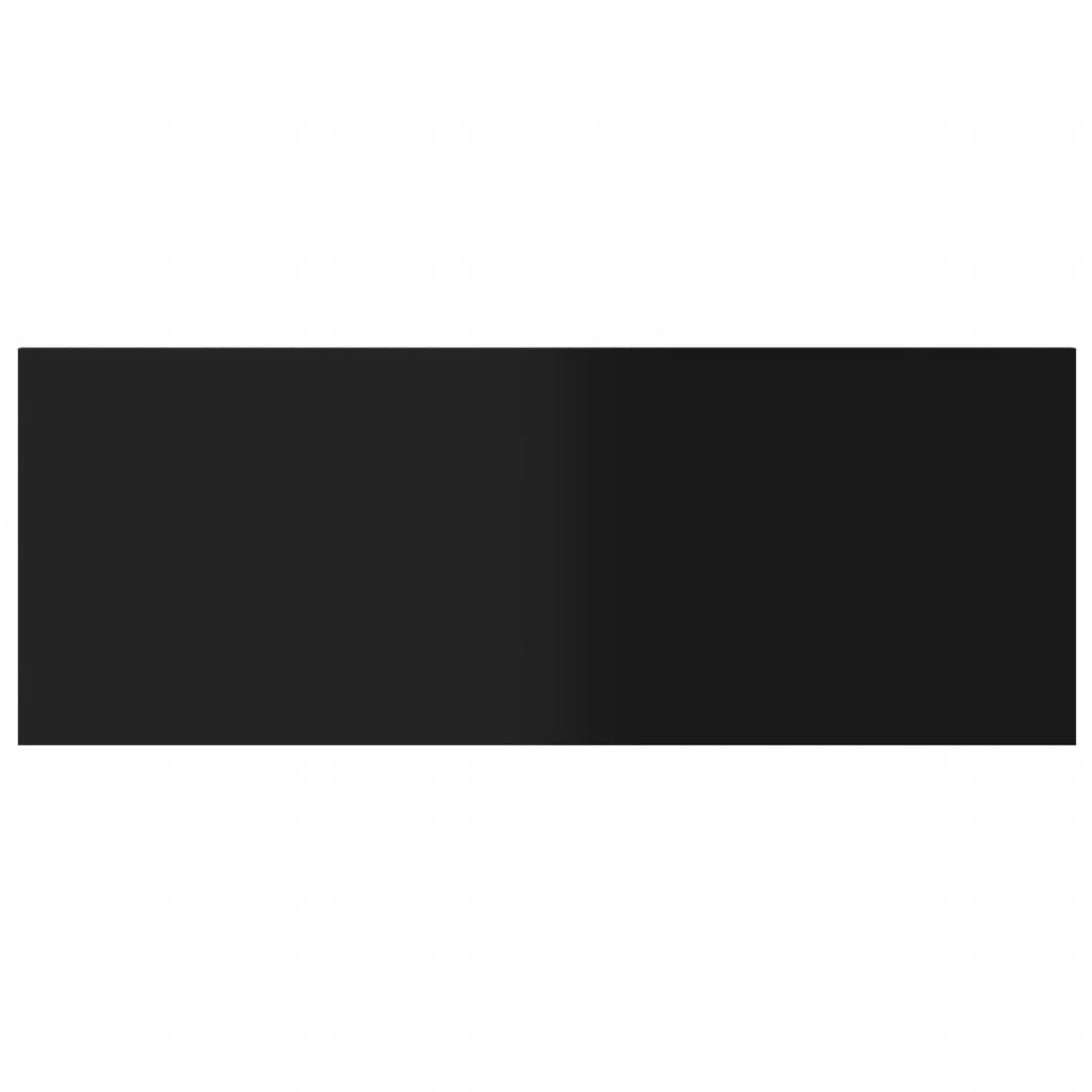 Ράφια Βιβλιοθήκης 8 τεμ. Γυαλ. Μαύρο 80x30x1,5 εκ. Μοριοσανίδα