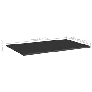 Ράφια Βιβλιοθήκης 4 τεμ. Γυαλ. Μαύρο 80x50x1,5 εκ. Μοριοσανίδα