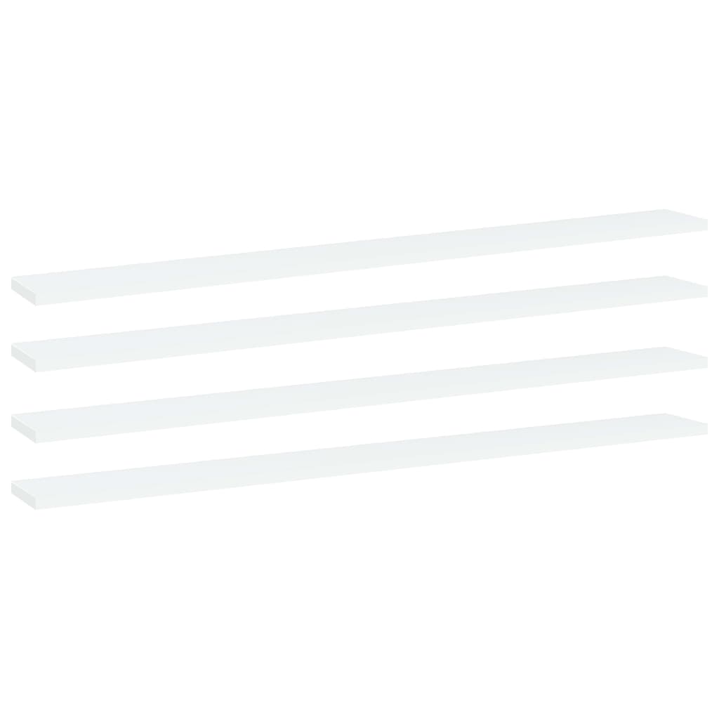 Ράφια Βιβλιοθήκης 4 τεμ. Λευκά 100x10x1,5 εκ. από Μοριοσανίδα